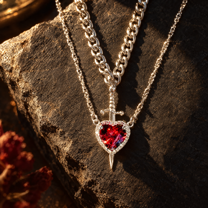 Heart & Sword Necklace
