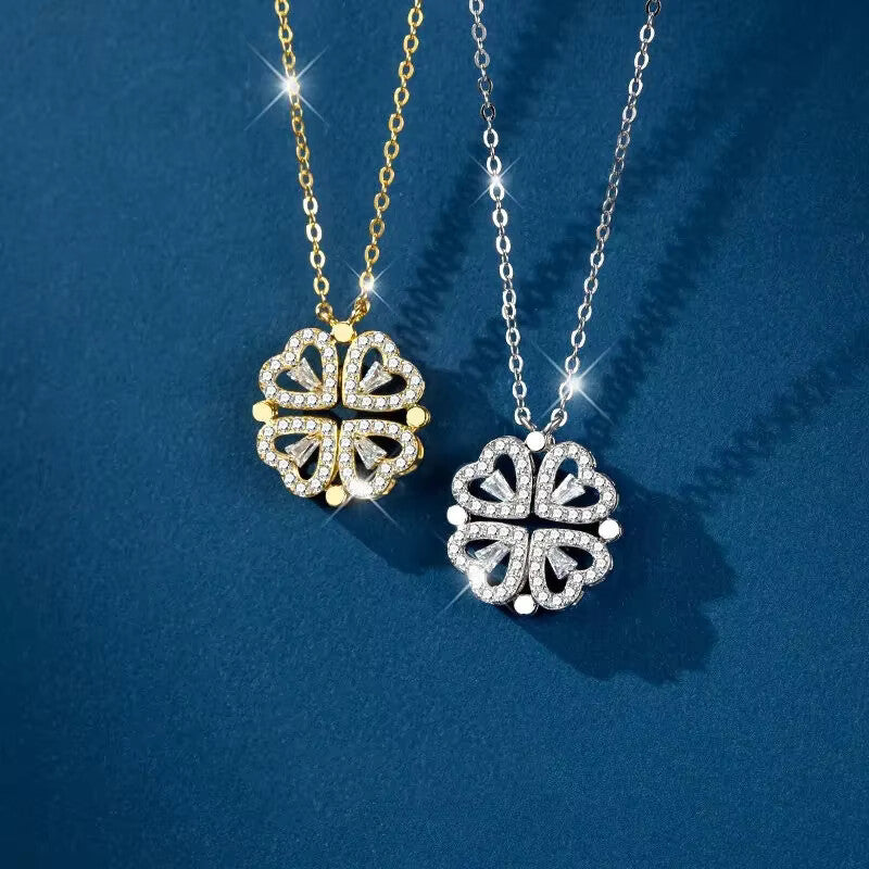 1 Clover Heart Necklace - Gold + 1 FREE Rose Gold