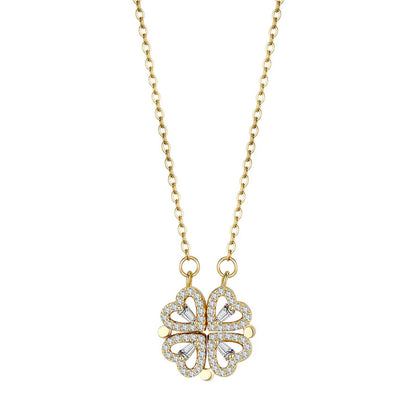 The Clover Heart Necklace - Gold