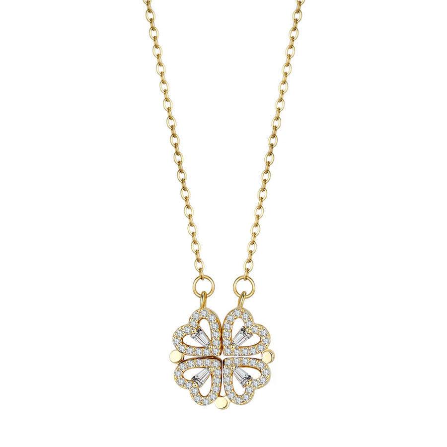 Clover Heart Necklace - Gold