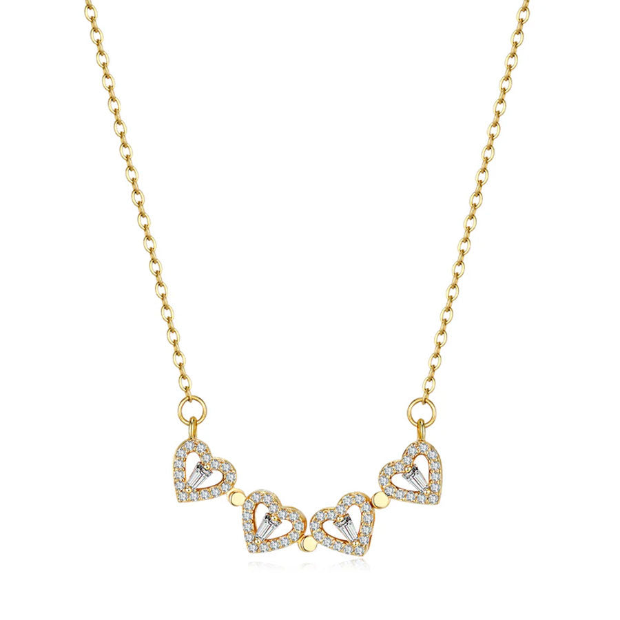 The Clover Heart Necklace - Gold