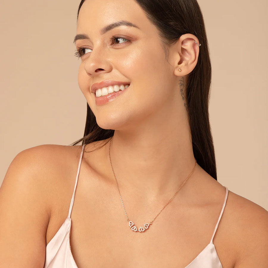 The Clover Heart Necklace - Rose Gold