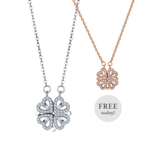 Clover Heart - Silver & Free Rose Gold