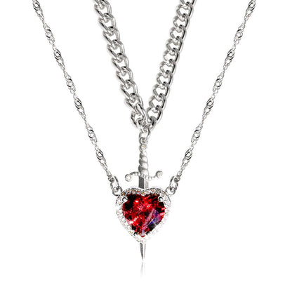 Heart & Sword Necklace - Gold